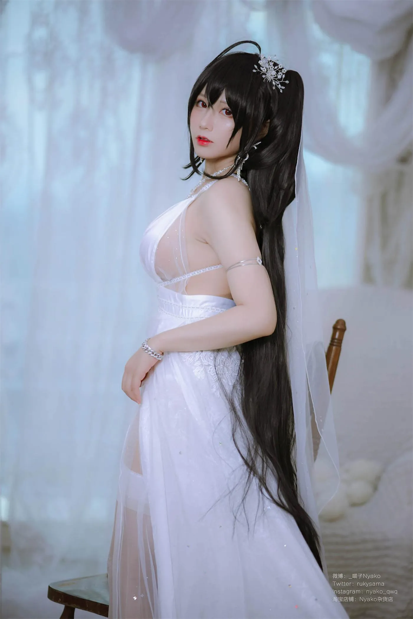 Nyako喵子 – NO.40 大凤纯白婚纱 [65P]插图5